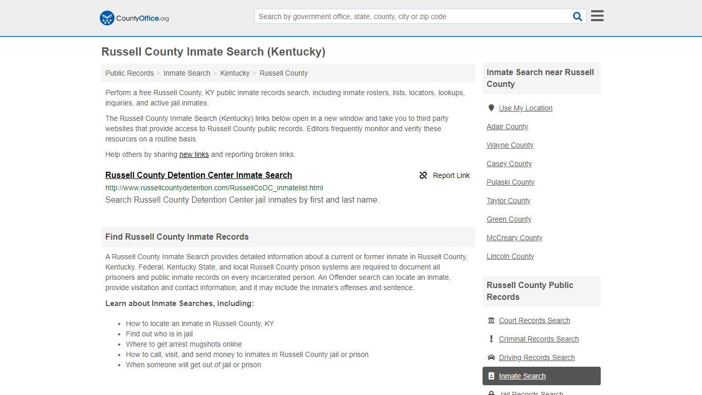 Inmate Search - Russell County, KY (Inmate Rosters & Locators)